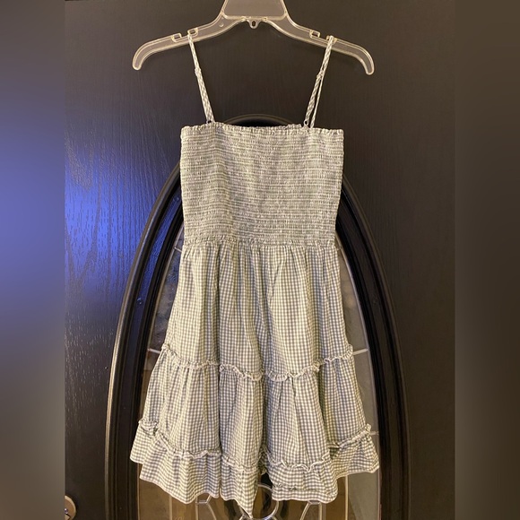 Green Mini Checkered Dress - Picture 3 of 5